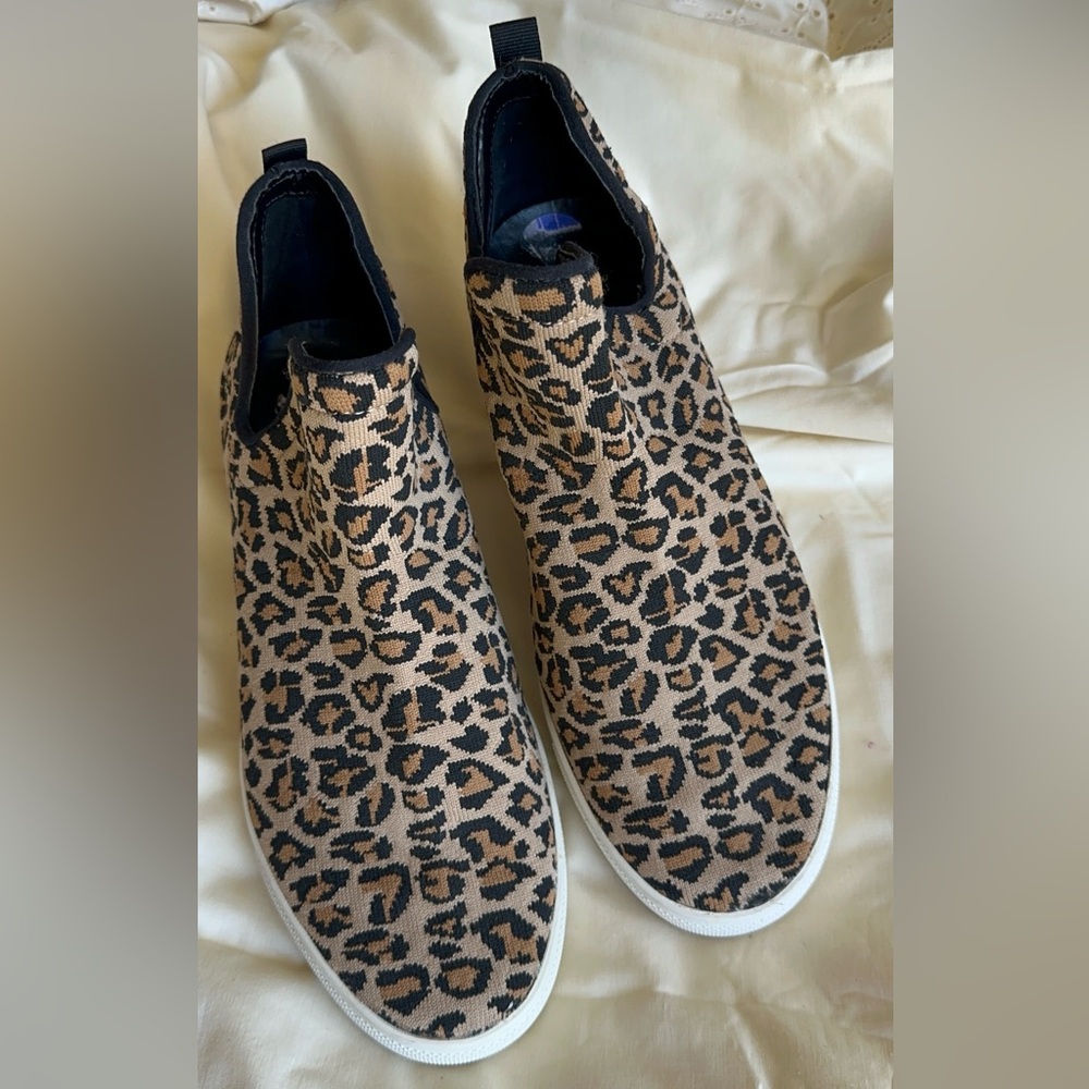 Steve Madden Loxer Leopard Knit Wedge Slip-On Sneakers